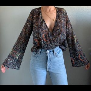 SOLD. Bohemian low cut top